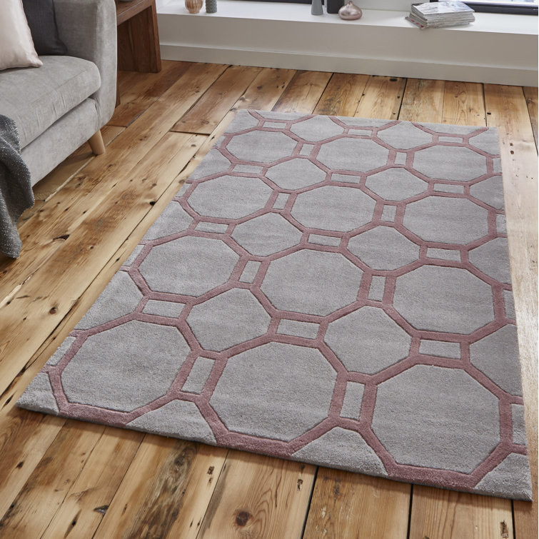 Wrought Studio Duhon HandTufted Grey/Rose Area Rug Wayfair.co.uk